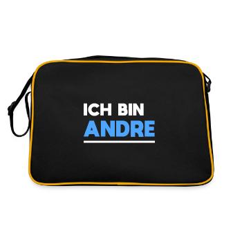 Andre Name Spruch für stolze Andres - Retro Tasche - Schwarz/Gold - Hinten