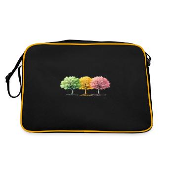 Colorful trees even in winter summer spring tree - Retro Bag - black/gold - Back