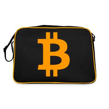 Bitcoin BTC symbol Logo - Retro Bag - black/gold - Back