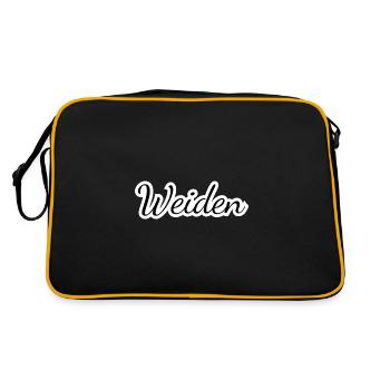 Weiden - Textdesign mit Stadtnamen - Retro Tasche - Schwarz/Gold - Hinten