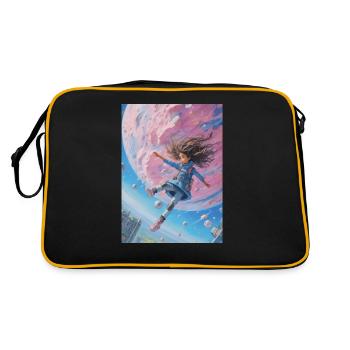 A girl falling into earth - Retro Tasche - Schwarz/Gold - Hinten