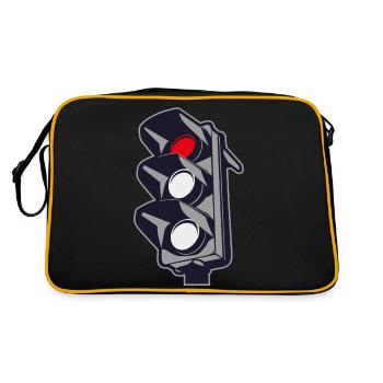 Rote Ampel - Retro Tasche - Schwarz/Gold - Hinten