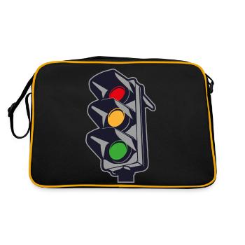 Ampel - Retro Tasche - Schwarz/Gold - Hinten