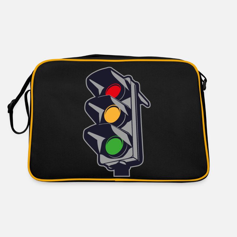 Ampel - Retro Tasche - Schwarz/Gold