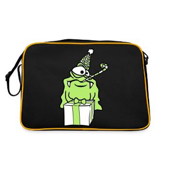 anniversaire seul solitaire triste célébrant des cadeaux - Sac Retro - noir/or - Dos