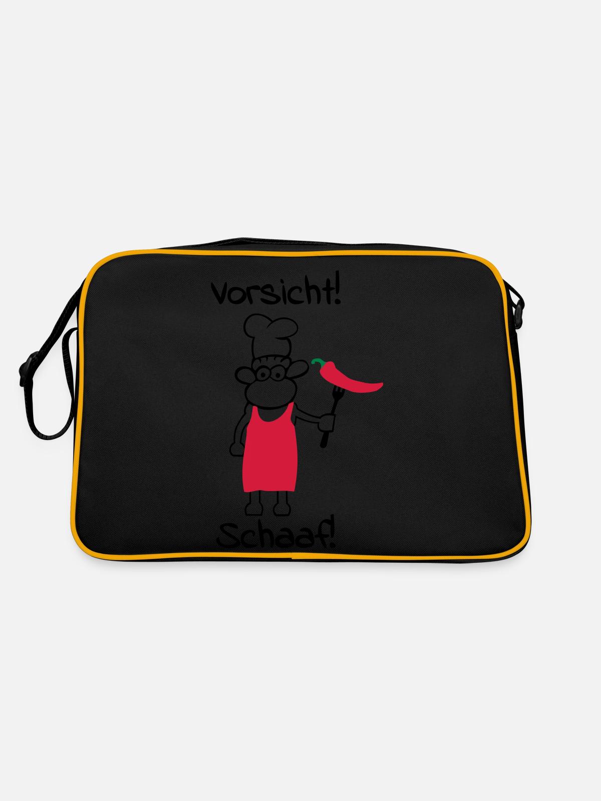 Caution schaaf! - Retro Bag - black/gold - Back