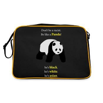 Be like a Panda! - Retro Tasche - Schwarz/Gold - Hinten