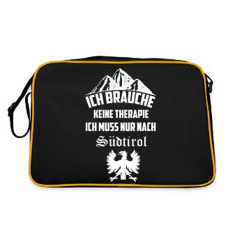 Südtirol - Retro Tasche - Schwarz/Gold - Hinten