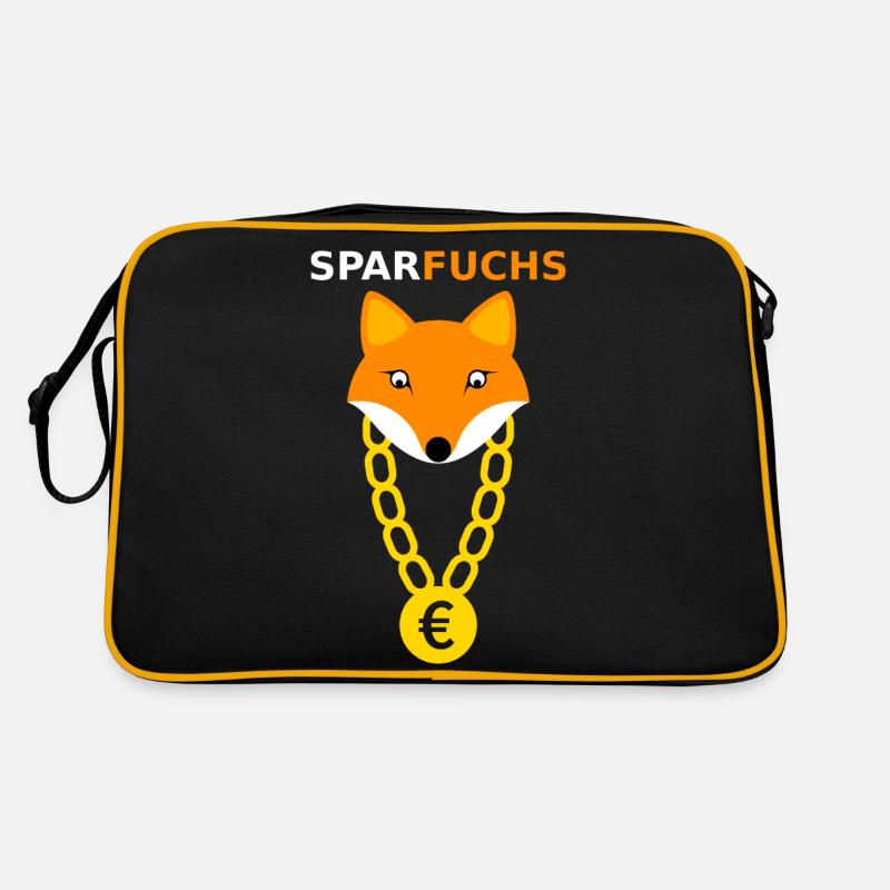 Sparfuchs Fuchs Tier Geschenk - Retro Tasche - Schwarz/Gold
