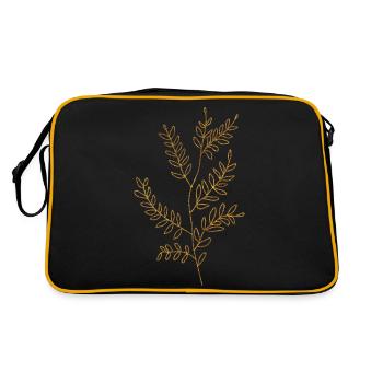 Gold Foliage Flora Line Art - Sac Retro - noir/or - Dos