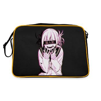 Goth Anime Girl - Retro Tasche - Schwarz/Gold - Hinten