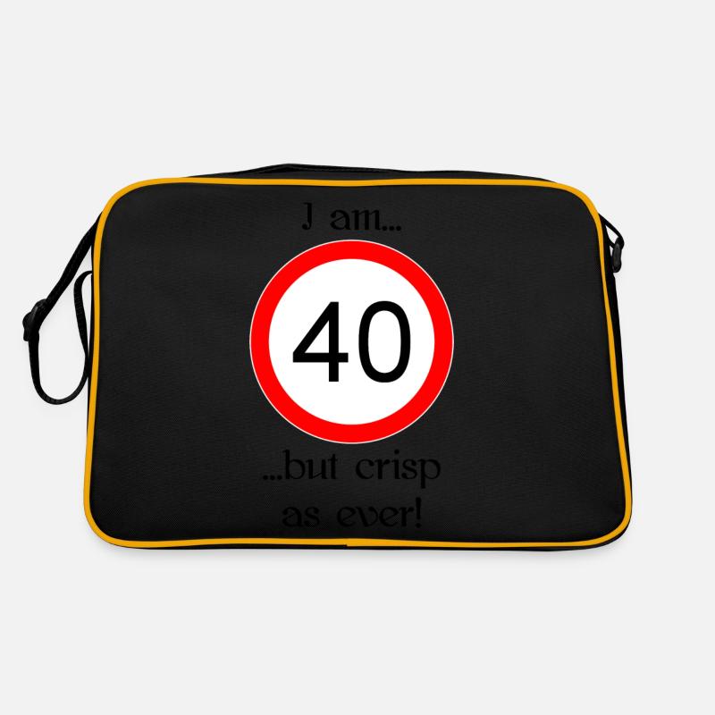 40 years but crisp script black Retro Tasche