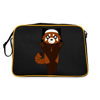Panda roux déguisé en nonne pour Halloween - Sac Retro - noir/or - Dos