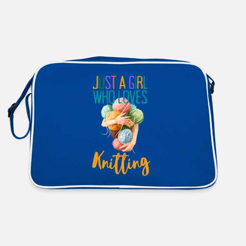 NUR EIN MÄDCHEN, DAS STRICKT LIEBT Retro Tasche