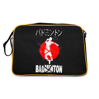 Badminton Japon caractères japonais Soleil - Sac Retro - noir/or - Dos