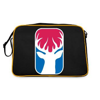 Jäger Lustig Rehbock Hirsch Trophäe Jagd Geschenk - Retro Tasche - Schwarz/Gold - Hinten