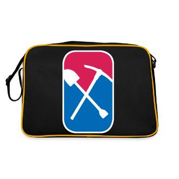 Bergbau Schaufel Geologie lustiges Geschenk - Retro Tasche - Schwarz/Gold - Hinten