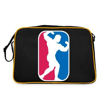 Bodybuilder Gym Muskeln Pose lustige Geschenk - Retro Tasche - Schwarz/Gold - Hinten
