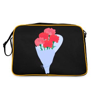 Bouquet of carnations - Retro Bag - black/gold - Back