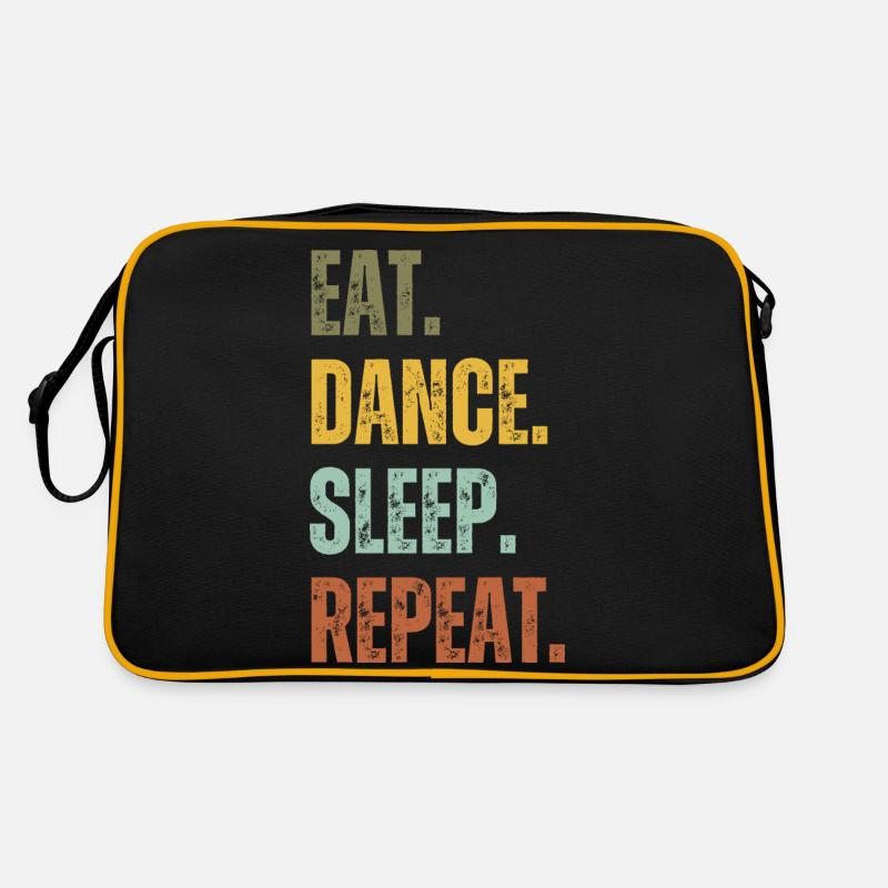 EAT DANCE SLEEP REPEAT - Retro Bag - black/gold