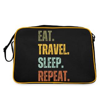 EAT TRAVEL SLEEP REPEAT - Retro Bag - black/gold - Back