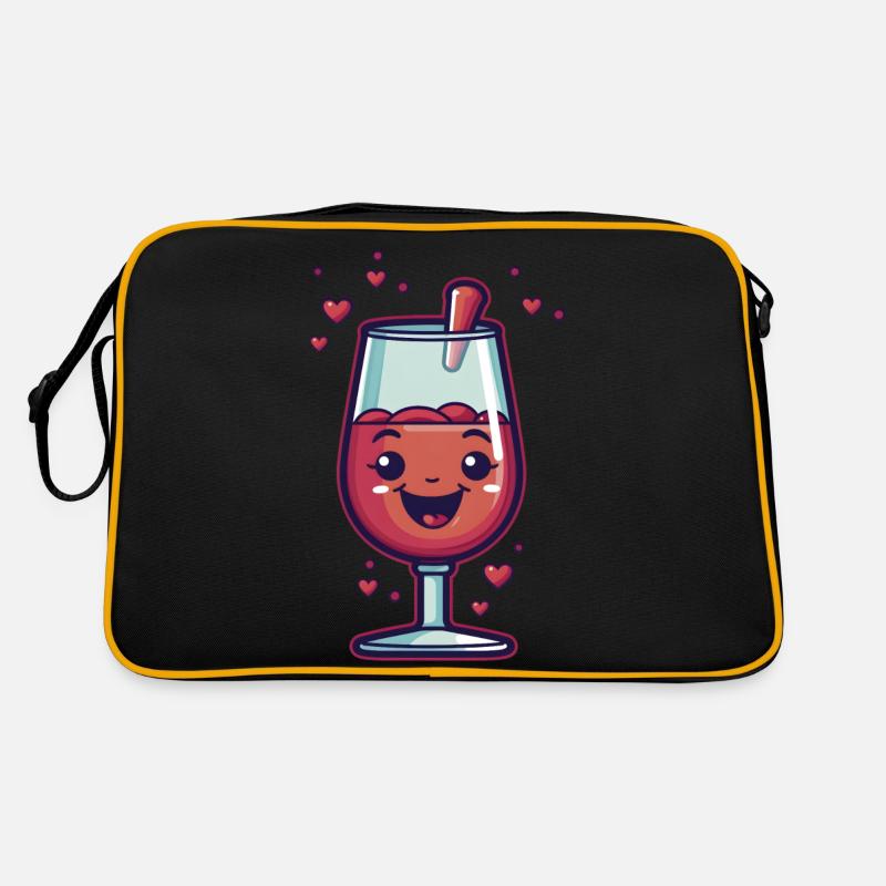 Wein Glas Retro Tasche