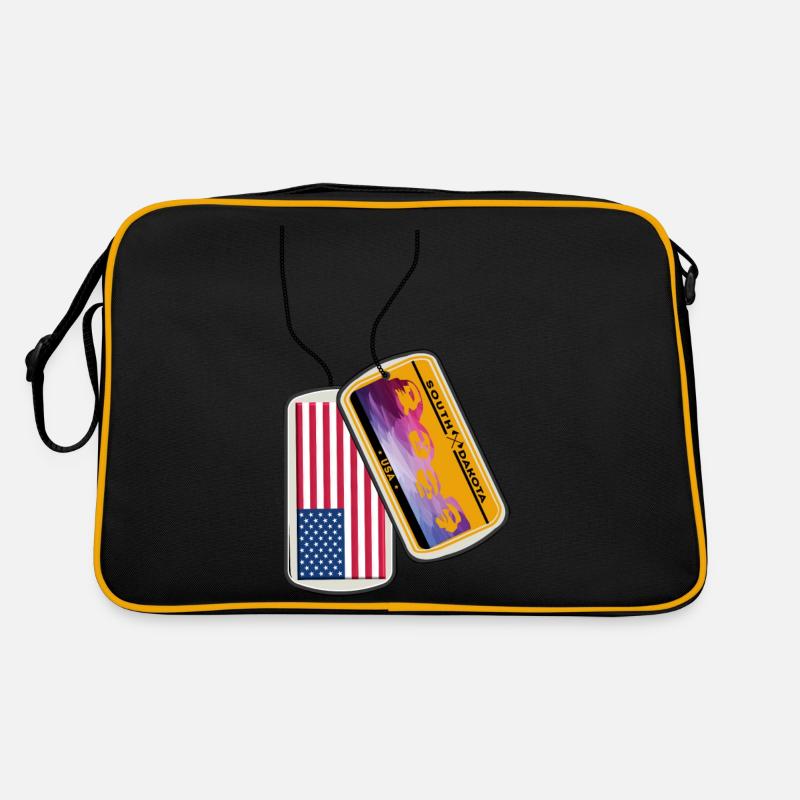 Plaque d’identité DRAPEAU DU DAKOTA DU SUD États-Unis Sac Retro