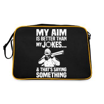 Trapschießen | Schießsport Fallenschießen Geschenk - Retro Tasche - Schwarz/Gold - Hinten