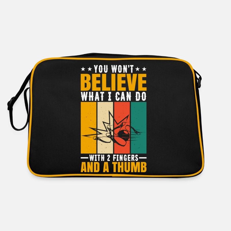 Bowling - Retro Tasche - Schwarz/Gold