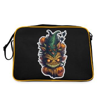 Helloween Pumpkin Monster - Retro Bag - black/gold - Back