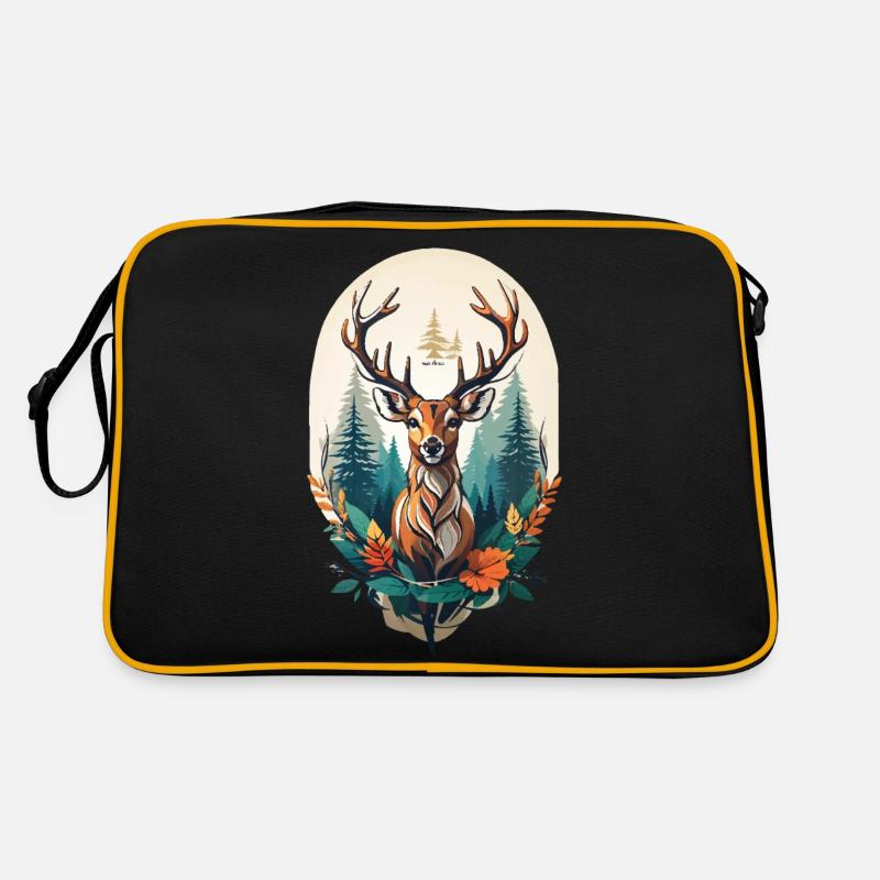 Hirsch - Retro Tasche - Schwarz/Gold