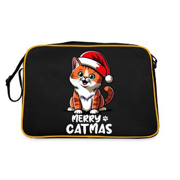 Chaton mignon souhaite un joyeux Noël - Sac Retro - noir/or - Dos