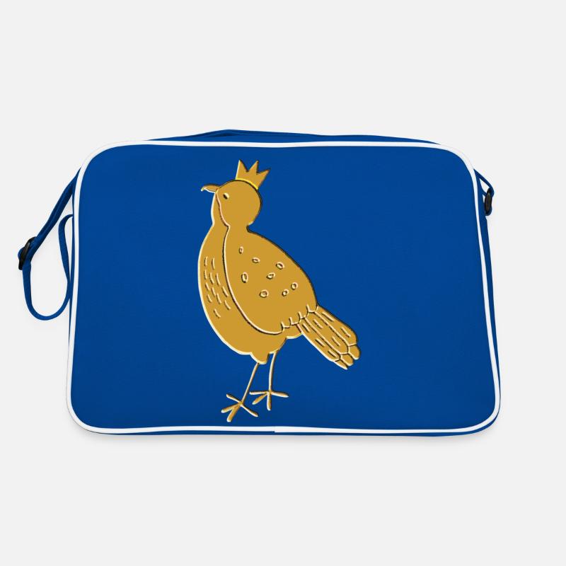 vogel ocker gold Retro Tasche