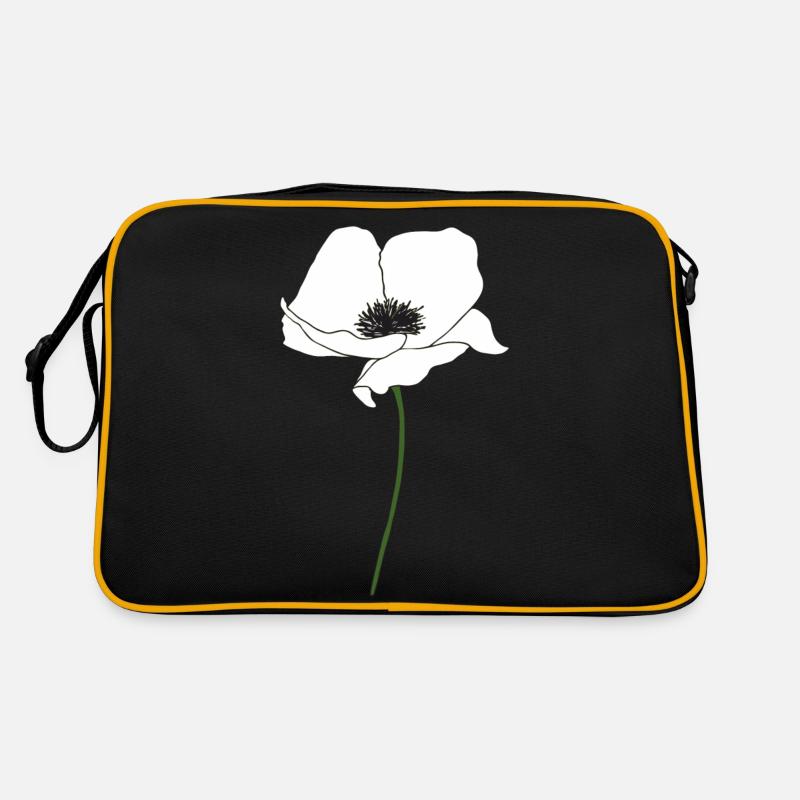 mohnblume weiss Retro Tasche