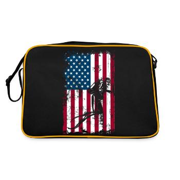 Diver USA flag Scubadiving - Retro Bag - black/gold - Back