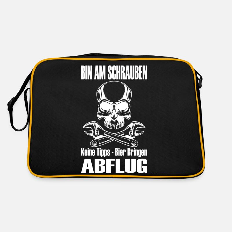 Bin Am Schrauben Keine Tipps Bier Bringen Abflug Retro Tasche