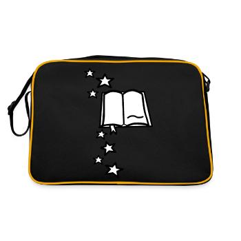 Magisches Buch - Retro Tasche - Schwarz/Gold - Hinten