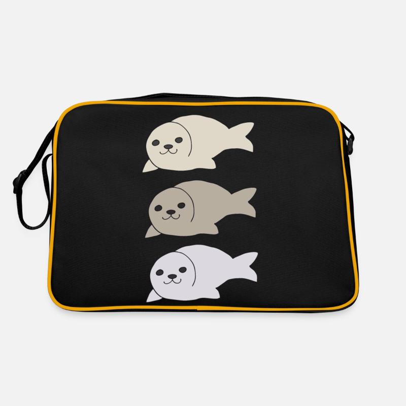 robbe dreifach - Retro Tasche - Schwarz/Gold