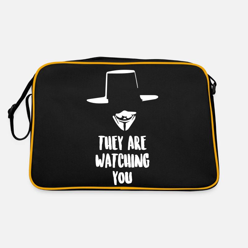 They Are Watching You Anonymous Retro Tasche
