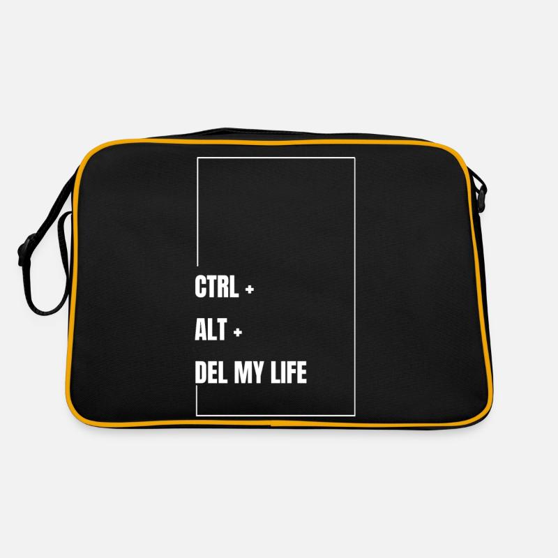 CTRL ALT DEL MA VIE - Sac Retro - noir/or