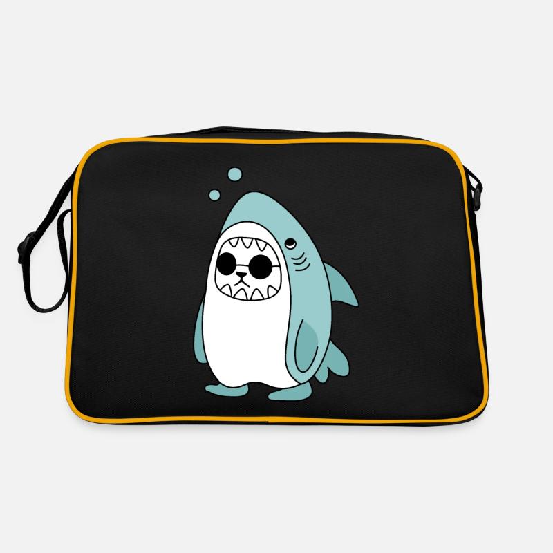 Chat en costume de requin Sac Retro