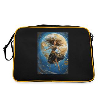 Flying Girl - Retro Tasche - Schwarz/Gold - Hinten