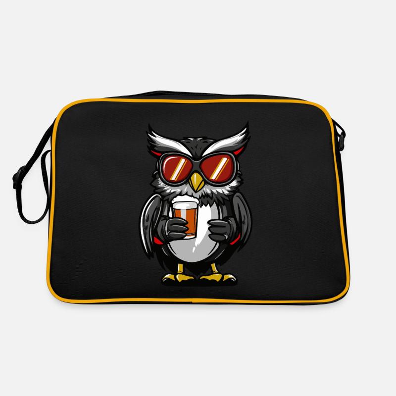 Eule Apres Ski Bier Comic Retro Tasche
