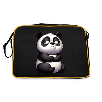 Panda Bull Bull Funny Cartoon Comic - Retro Bag - black/gold - Back