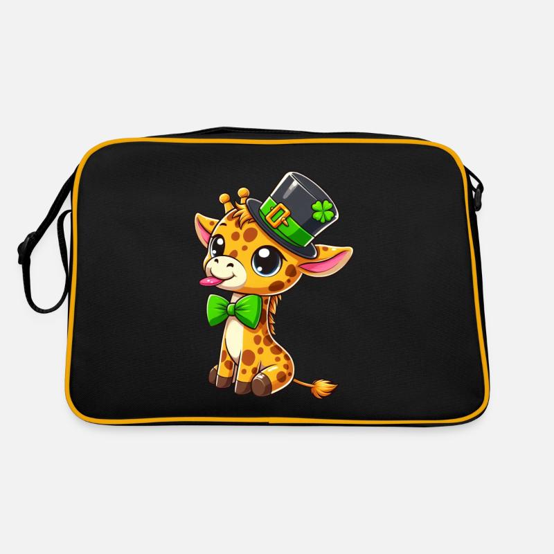 Girafe de la Saint-Patrick : Design Kawaii mignon Sac Retro
