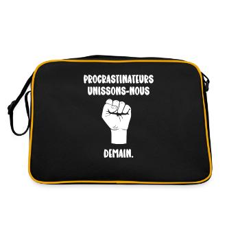 procrastinateurs unissons nous - Sac Retro - noir/or - Dos