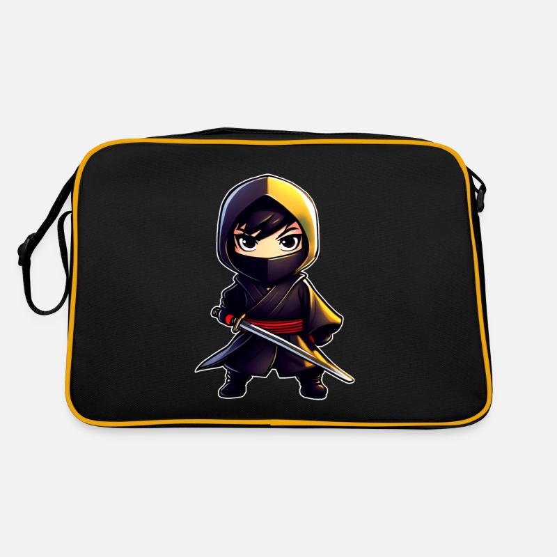 Mignon petit ninja avec épée katana Sac Retro