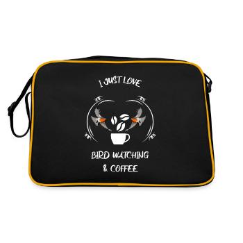 Bird Watching Bird Watching Birding Coffee - Retro Bag - black/gold - Back