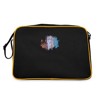 Wellen - Retro Tasche - Schwarz/Gold - Hinten