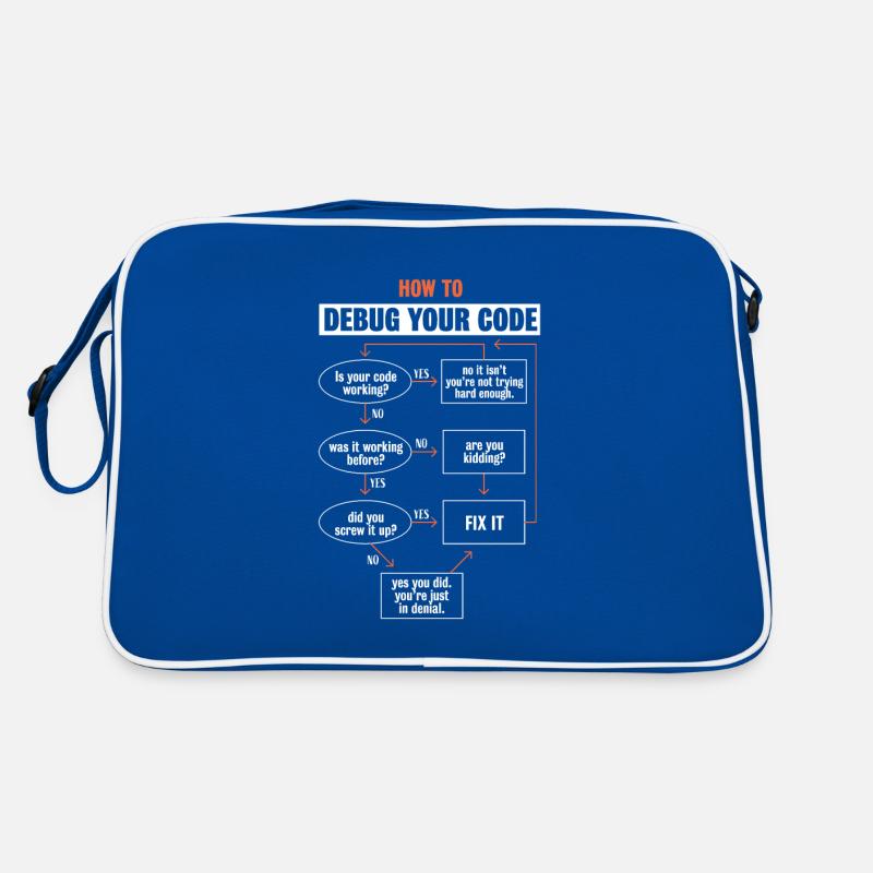 "Comment déboguer votre code" Funny Programmer Coding Sac Retro